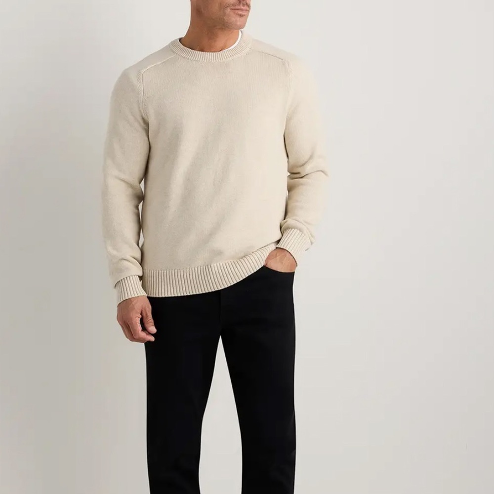 Men's Banana Republic Cream Crewneck Sweatshirt - Picture 2 of 11